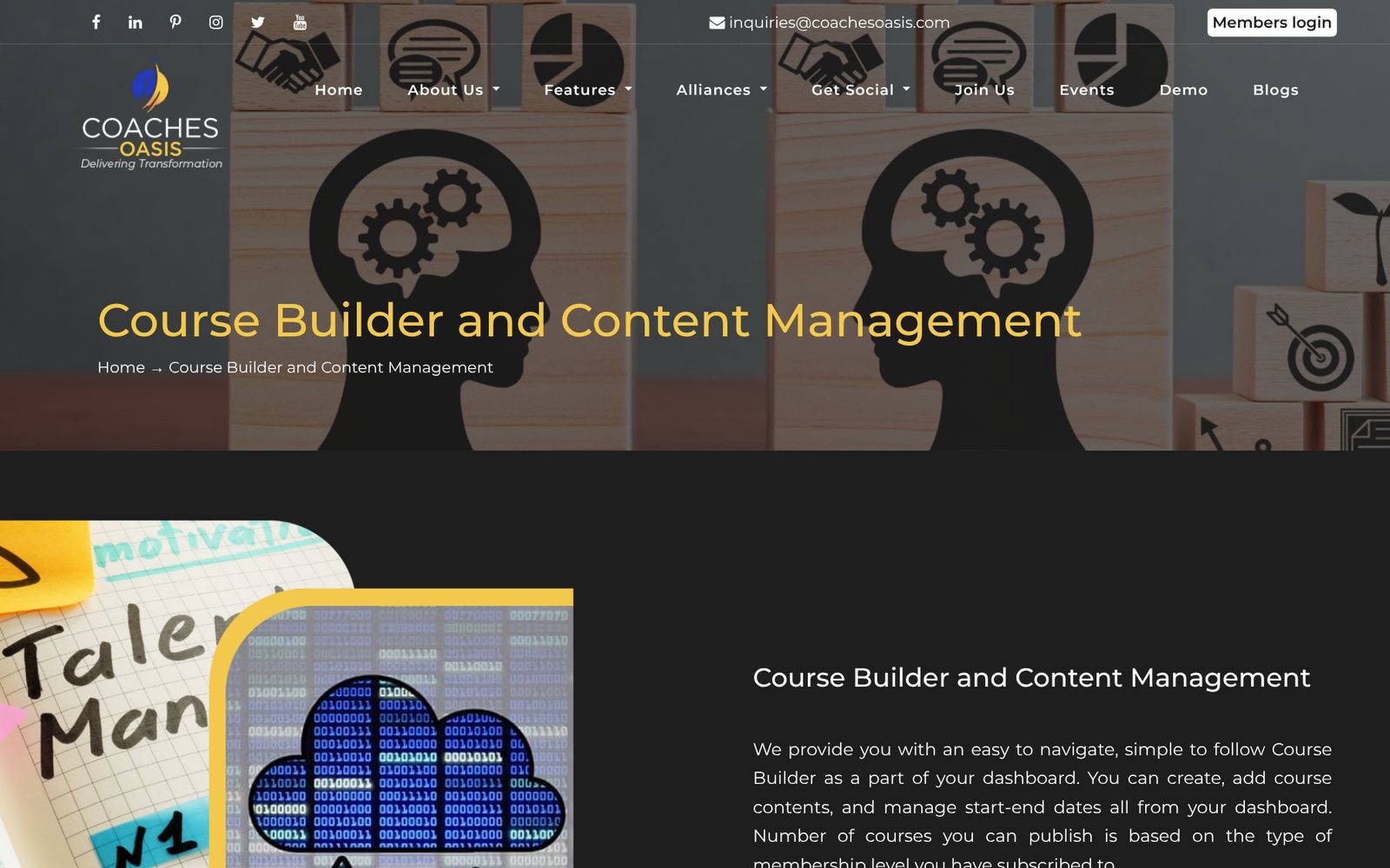Coaches Oasis: Course builder