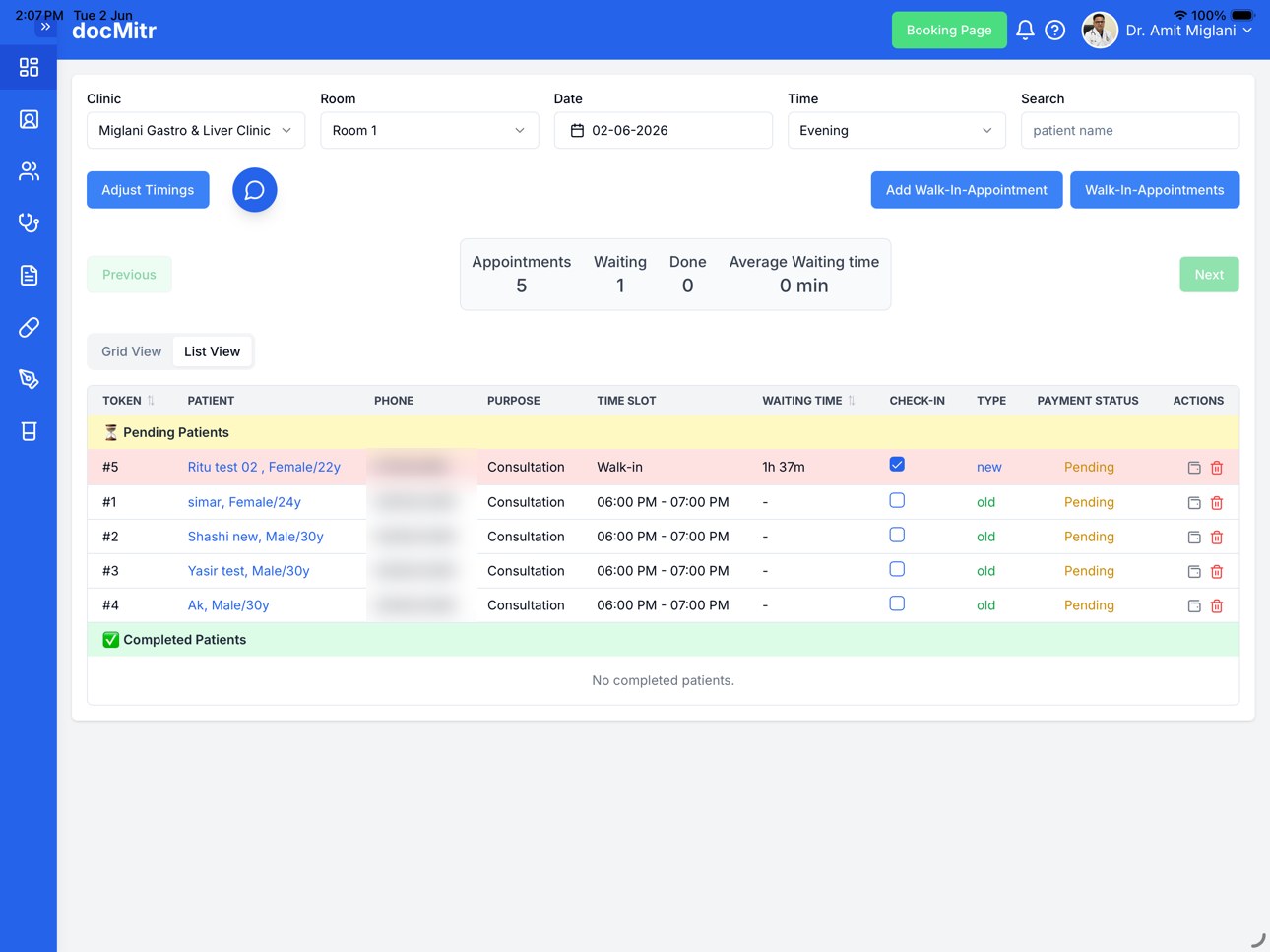 DocMitr: Live OPD queue