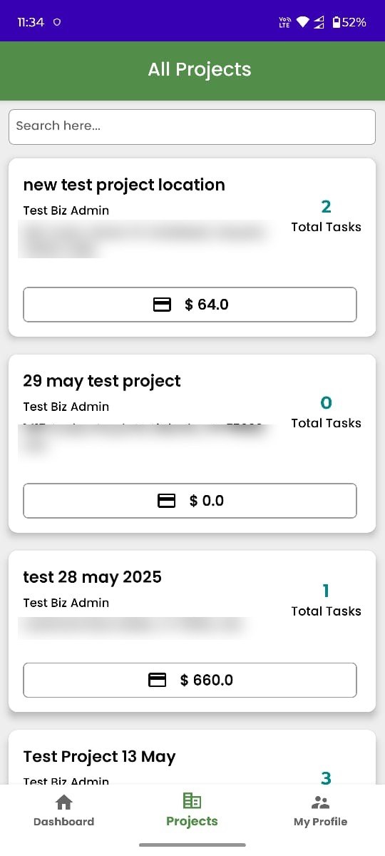Green Vision app: Projects