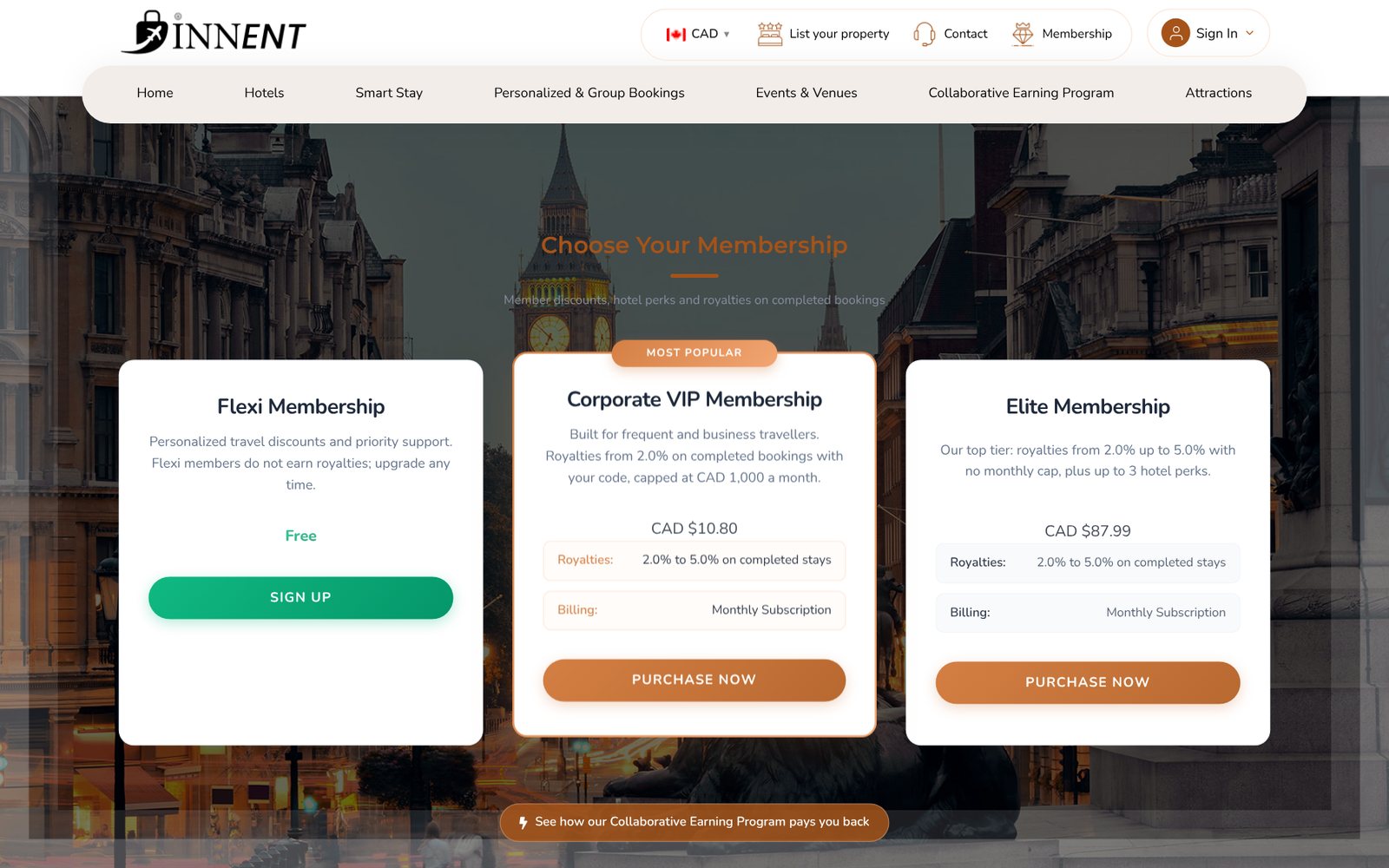 Innent: Membership tiers