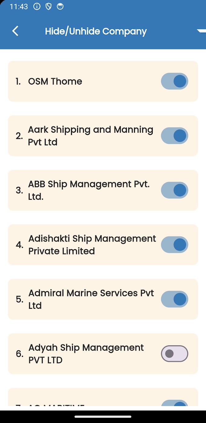 Seajob app: Profile privacy